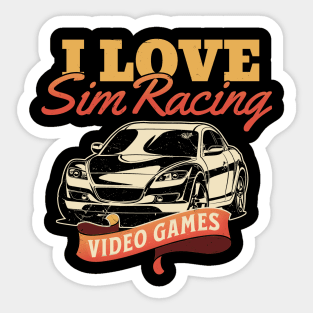 I Love Sim Racing Video Games Car Lovers Sticker